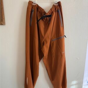 Baleaf Women’s Orange Cargo Pants with Zipper Pockets